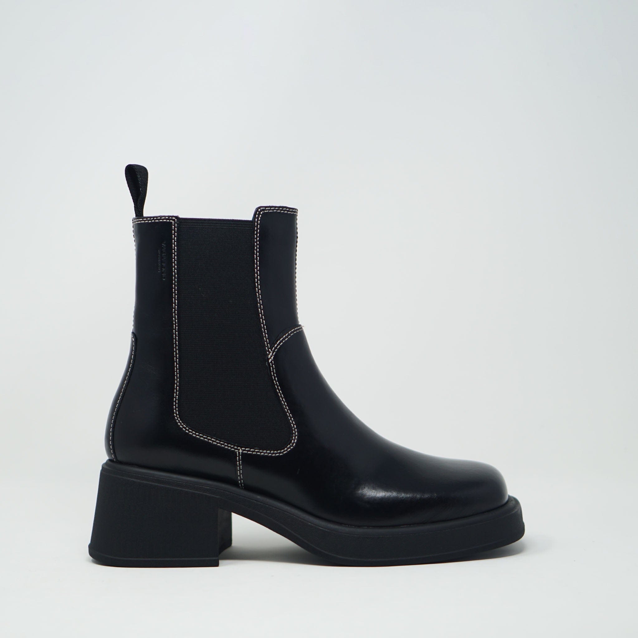 Vagabond Dorah Boot Black Contrast Stitch BOOTS  - ZIGZAG Footwear