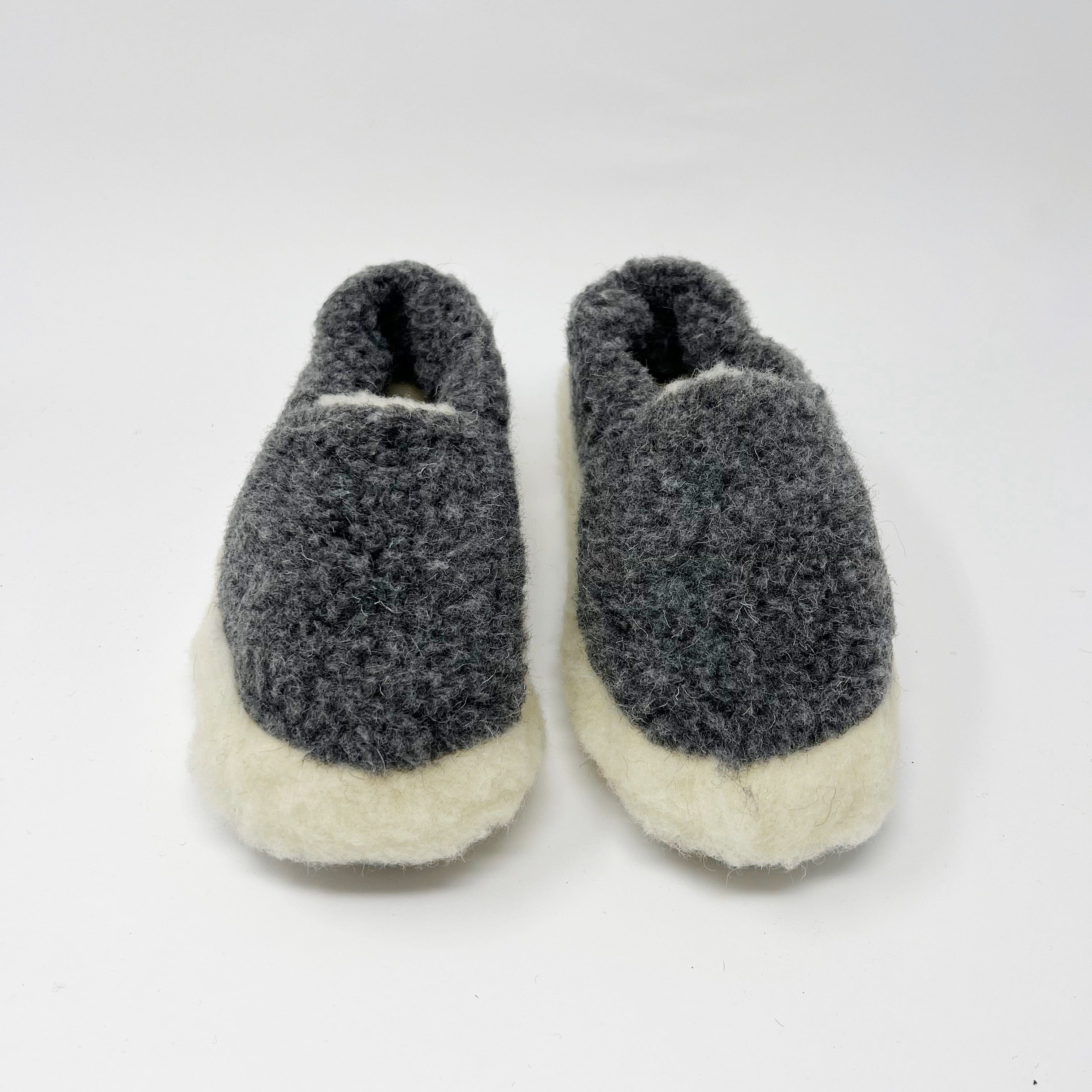 Yoko-Wool-Siberian-Graphite SLIPPERS  - ZIGZAG Footwear