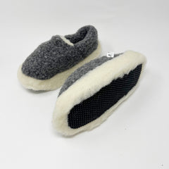 Yoko-Wool-Siberian-Graphite SLIPPERS  - ZIGZAG Footwear