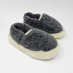 Yoko-Wool-Siberian-Graphite SLIPPERS  - ZIGZAG Footwear