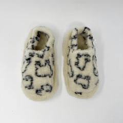 Yoko Wool Siberian Sheep Print SLIPPERS  - ZIGZAG Footwear