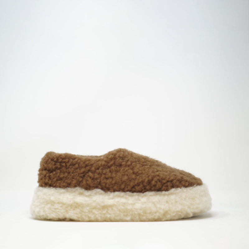 Yoko Wool Siberian Slipper Brown SLIPPERS  - ZIGZAG Footwear