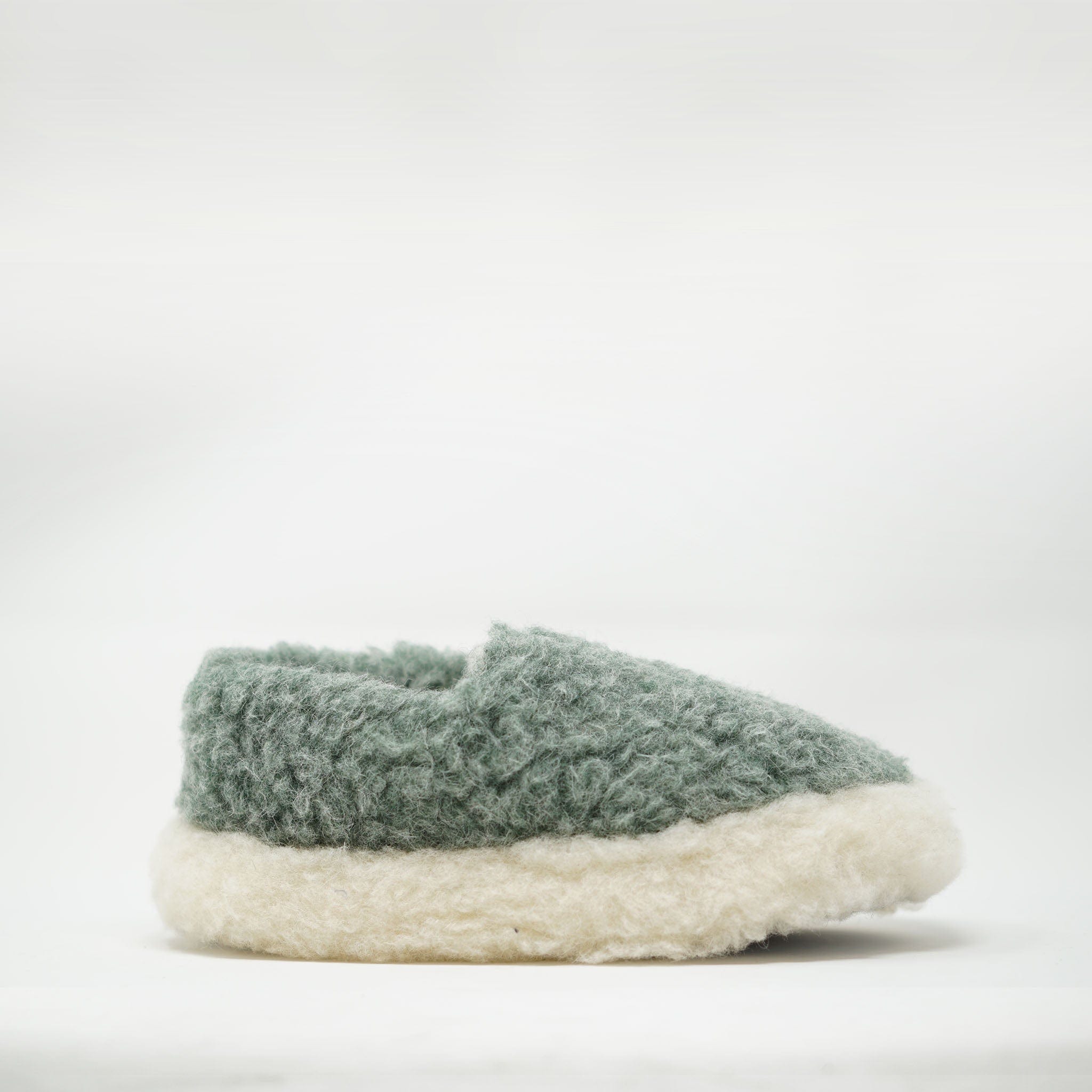 Yoko Wool Siberian Slipper Green SLIPPERS  - ZIGZAG Footwear