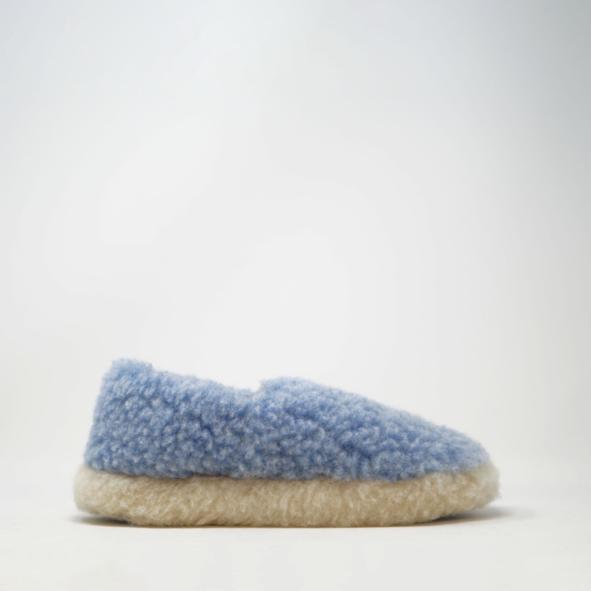 Yoko Wool Siberian Slipper Light Blue SLIPPERS  - ZIGZAG Footwear