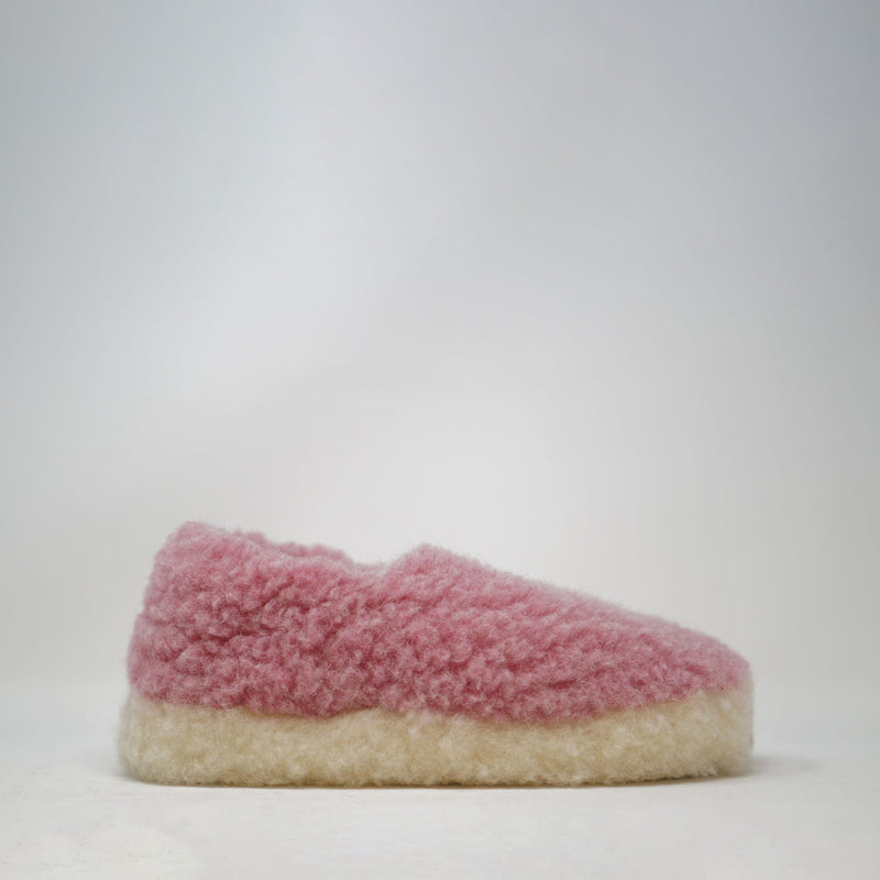 Yoko Wool Siberian Slipper Pink SLIPPERS  - ZIGZAG Footwear