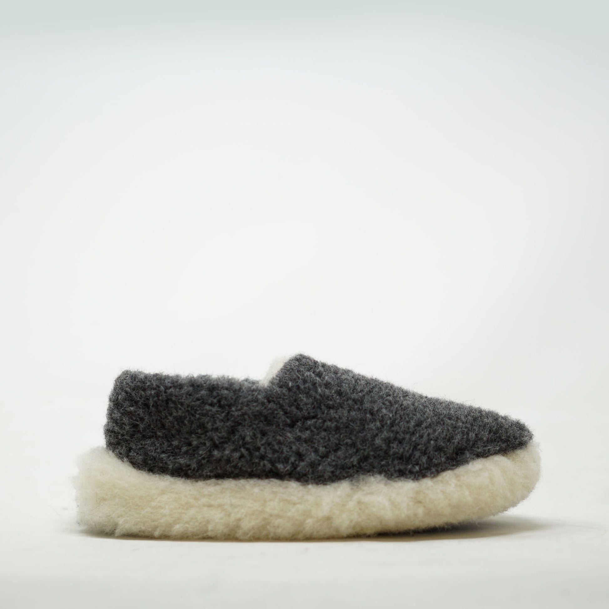 Yoko-Wool-Siberian-Graphite SLIPPERS  - ZIGZAG Footwear